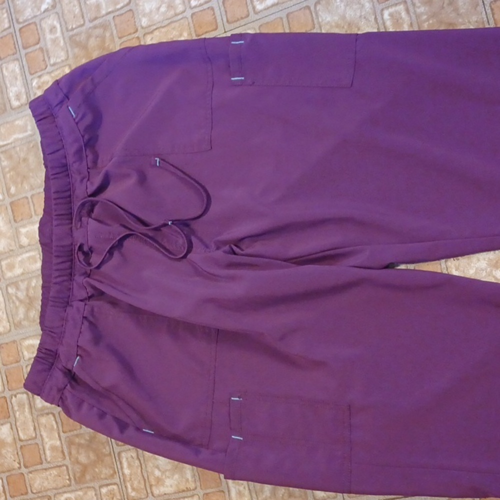 Scrubstar Eggplant Cargo Scrub Pants Size Xlarge - Picture 2 of 3